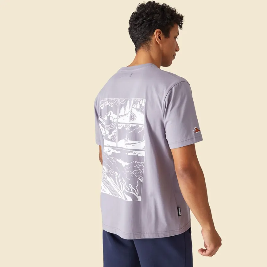 Cafe Du Cycliste Col Stelvio T-Shirt Storm Grey