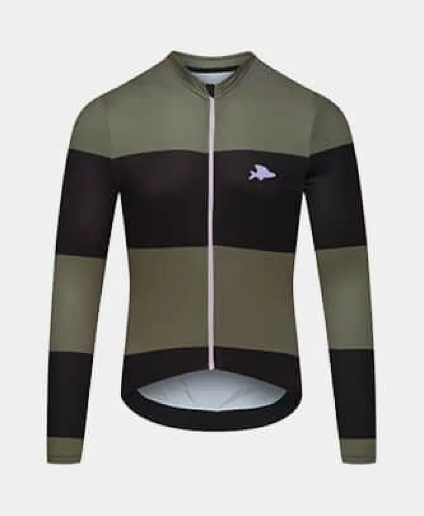 Cafe Du Cycliste Constance Long Sleeve Jersey Black Avocado
