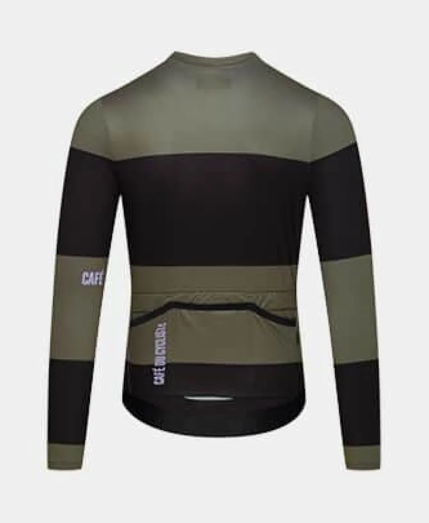Cafe Du Cycliste Constance Long Sleeve Jersey Black Avocado
