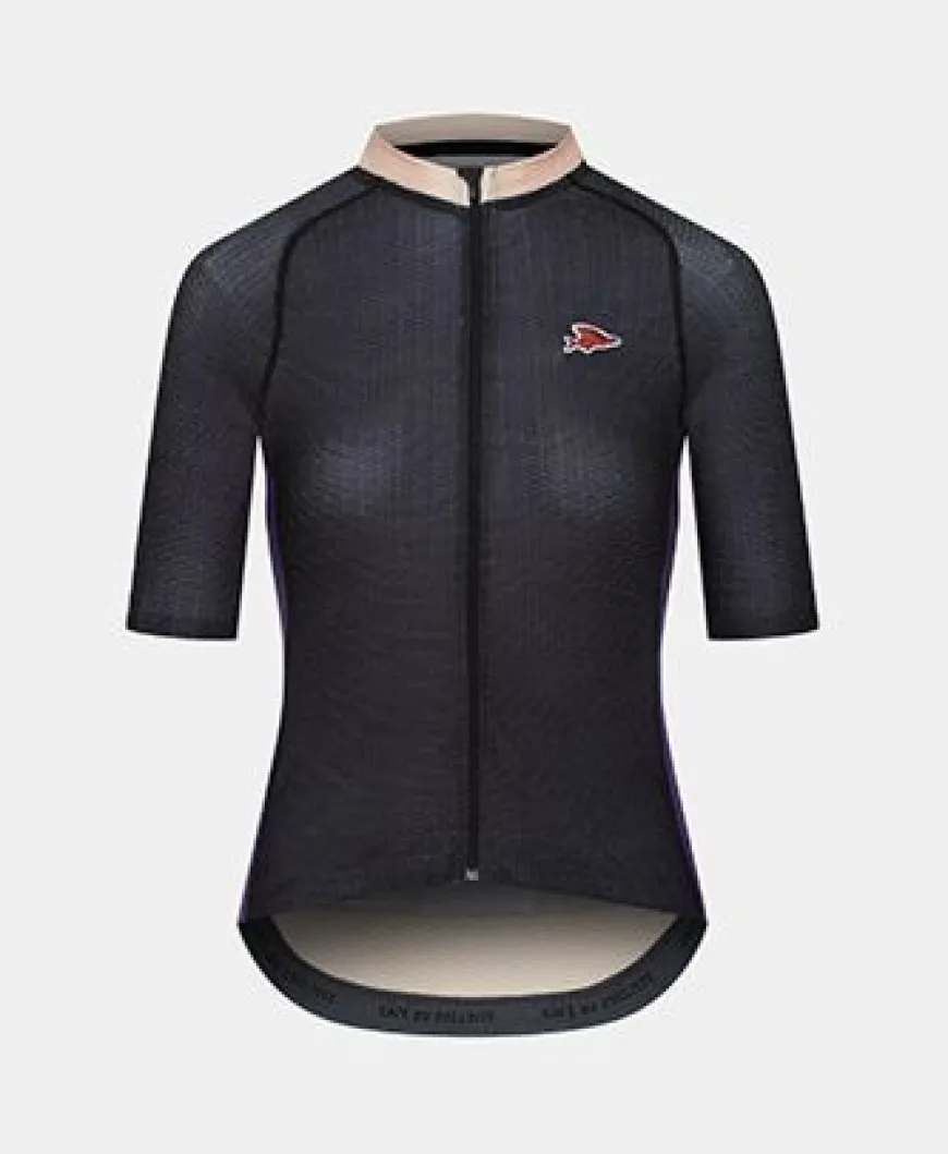 Cafe Du Cycliste Women's Annette Jersey Black Amethyste