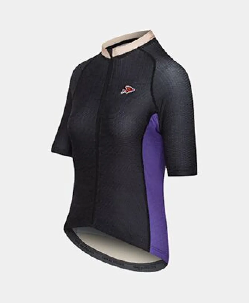 Cafe Du Cycliste Women's Annette Jersey Black Amethyste