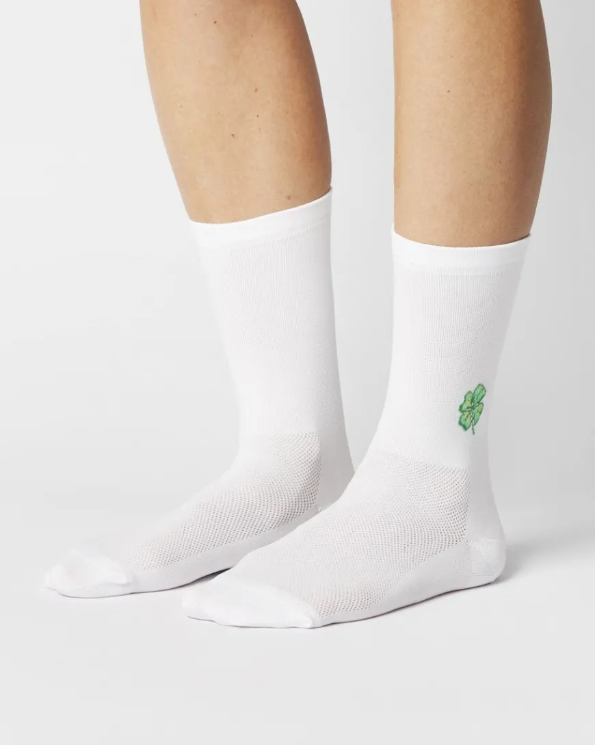 Fingerscrossed Sock Classic Souvenir Kleeblatt White