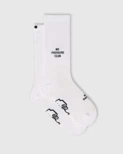 Fingerscrossed Sock Iconic No Pressure Club White