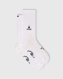 Fingerscrossed Sock Iconic I Love Cycling White