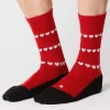 Fingerscrossed Sock Merino Heart Red