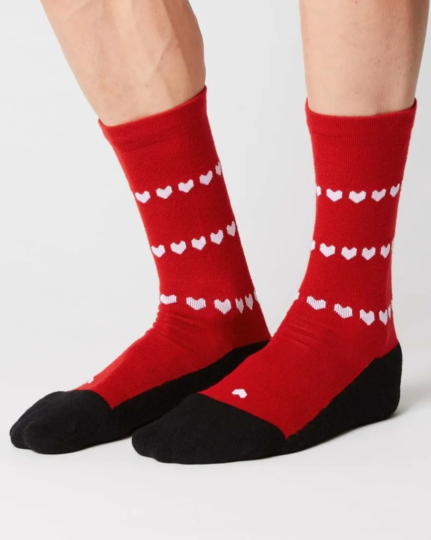 Fingerscrossed Sock Merino Heart Red