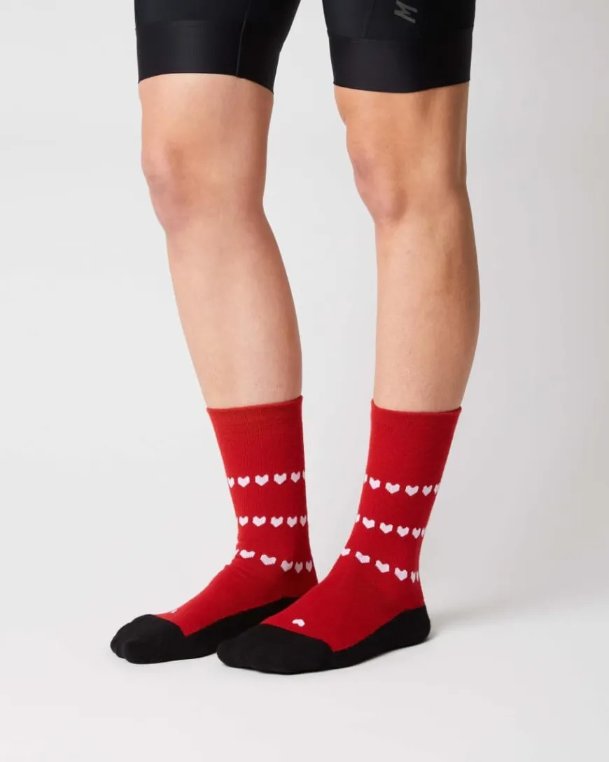 Fingerscrossed Sock Merino Heart Red