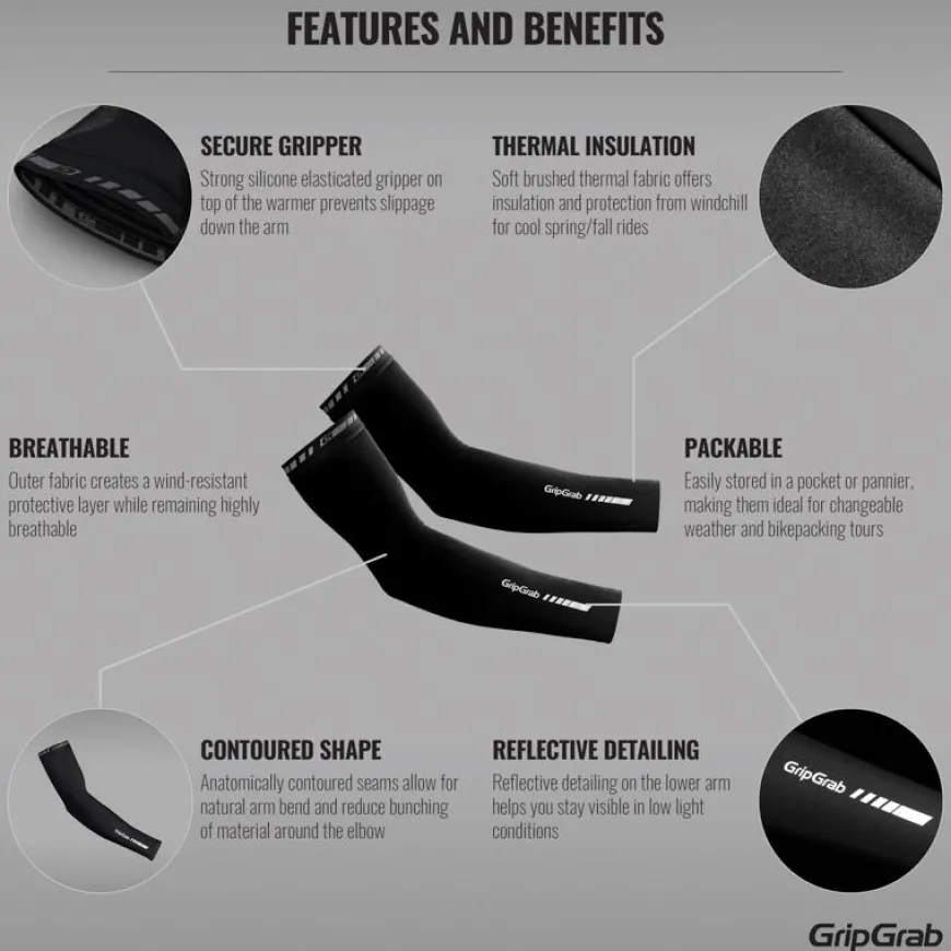 Gripgrab Arm Warmers Classic Black