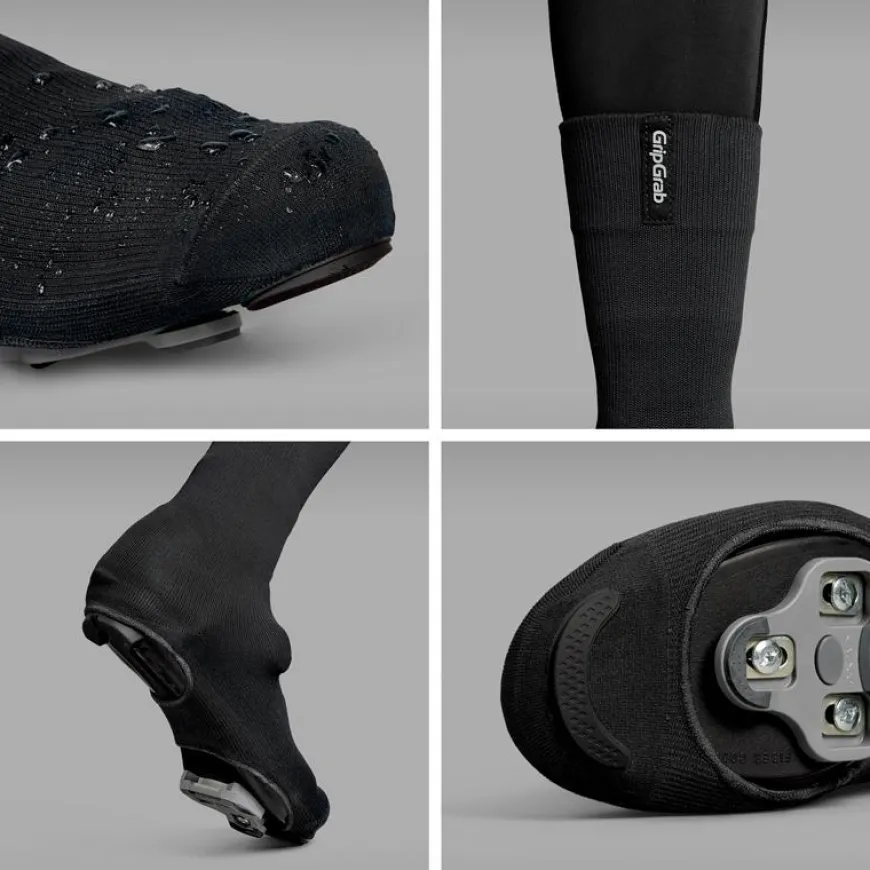 Gripgrab Flandrien Waterproof Knitted Road Shoe Cover Navy Navy Blue