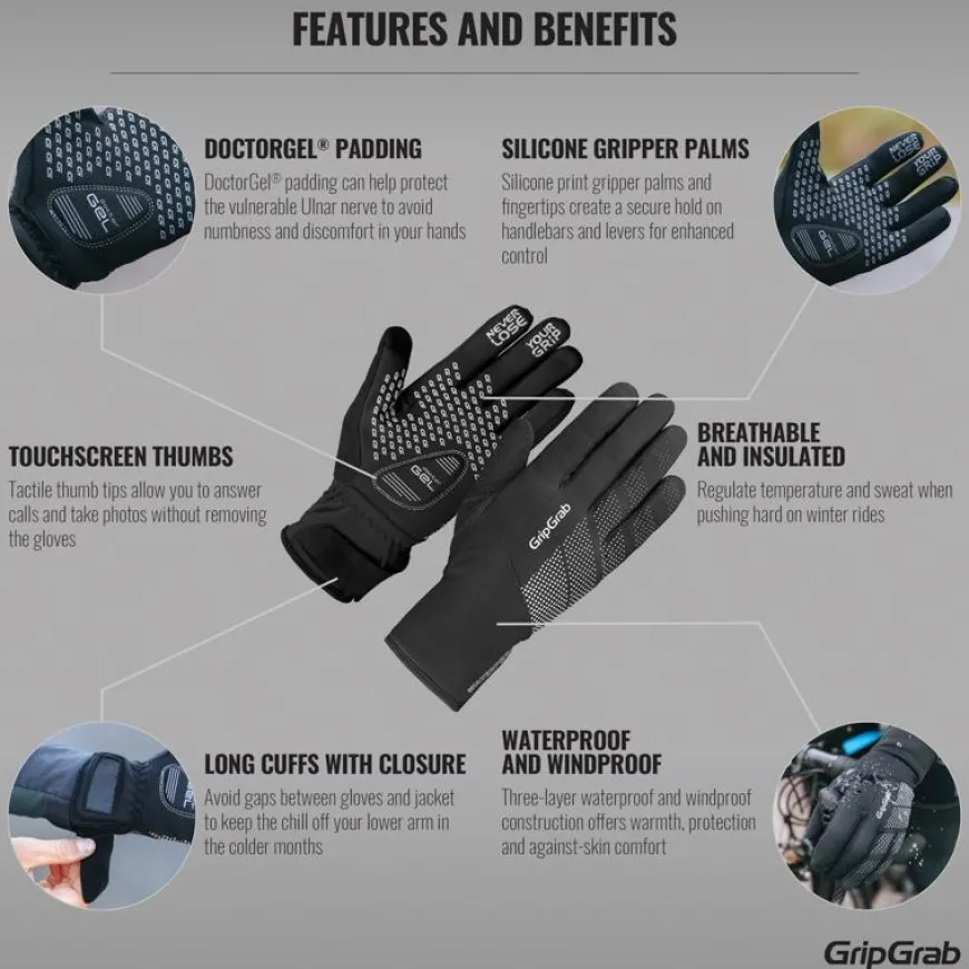 Gripgrab Ride Waterproof Winter Glove Black