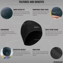 Gripgrab Skull Cap Windster Black