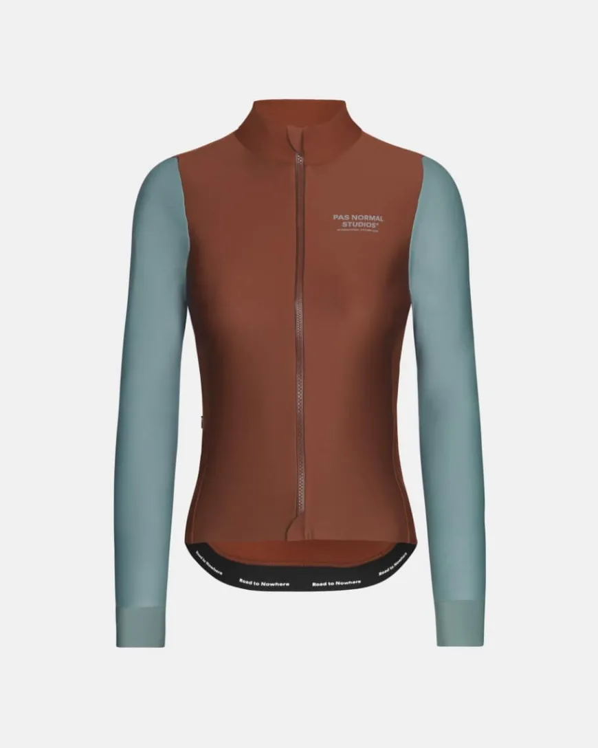 Pas Normal Studios Women's Mechanism Thermal Long Sleeve Jersey Mahogany Dusty Teal