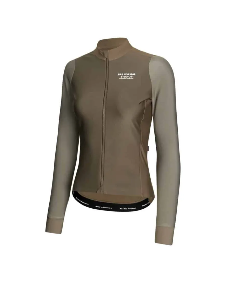 Pas Normal Studios Women's Mechanism Thermal Long Sleeve Jersey Earth / Dark Stone