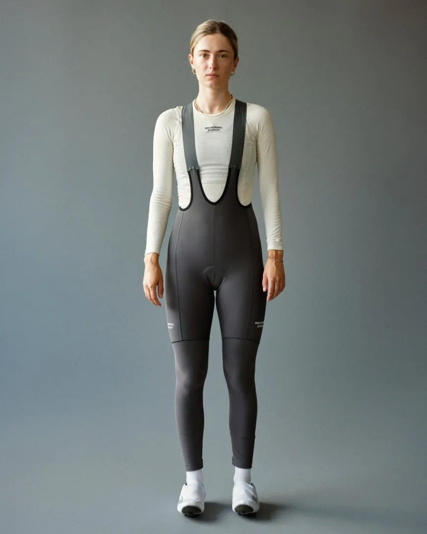 Pas Normal Studios Women's Essential Thermal Long Bib Stone Grey