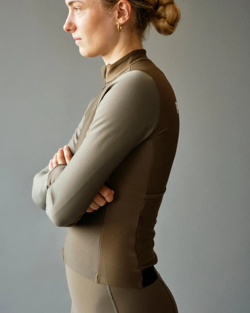 Pas Normal Studios Women's Mechanism Thermal Long Sleeve Jersey Earth / Dark Stone